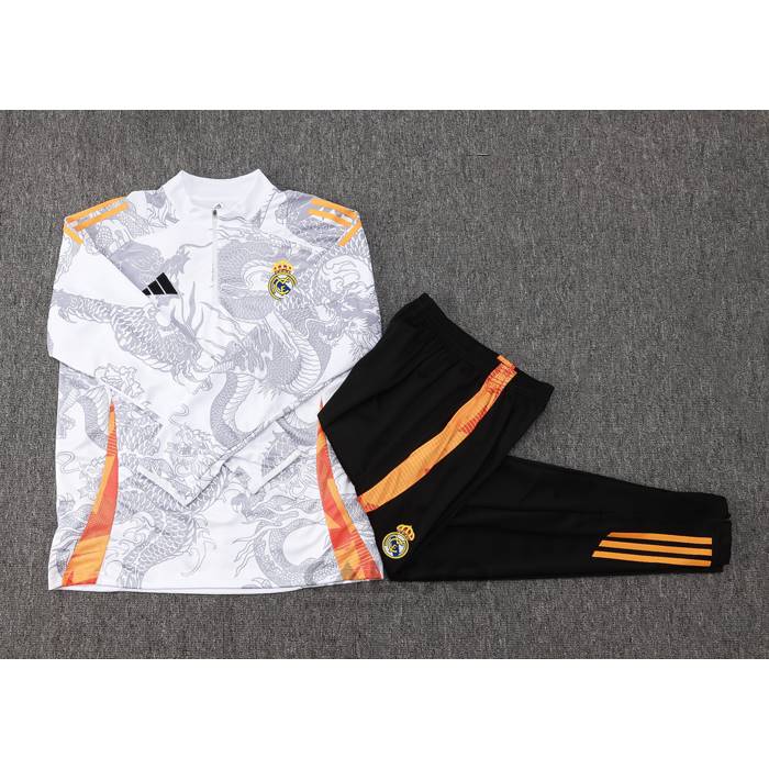 Tuta da Track di Felpa Real Madrid Dragon Bambino 2024-2025 Bianco